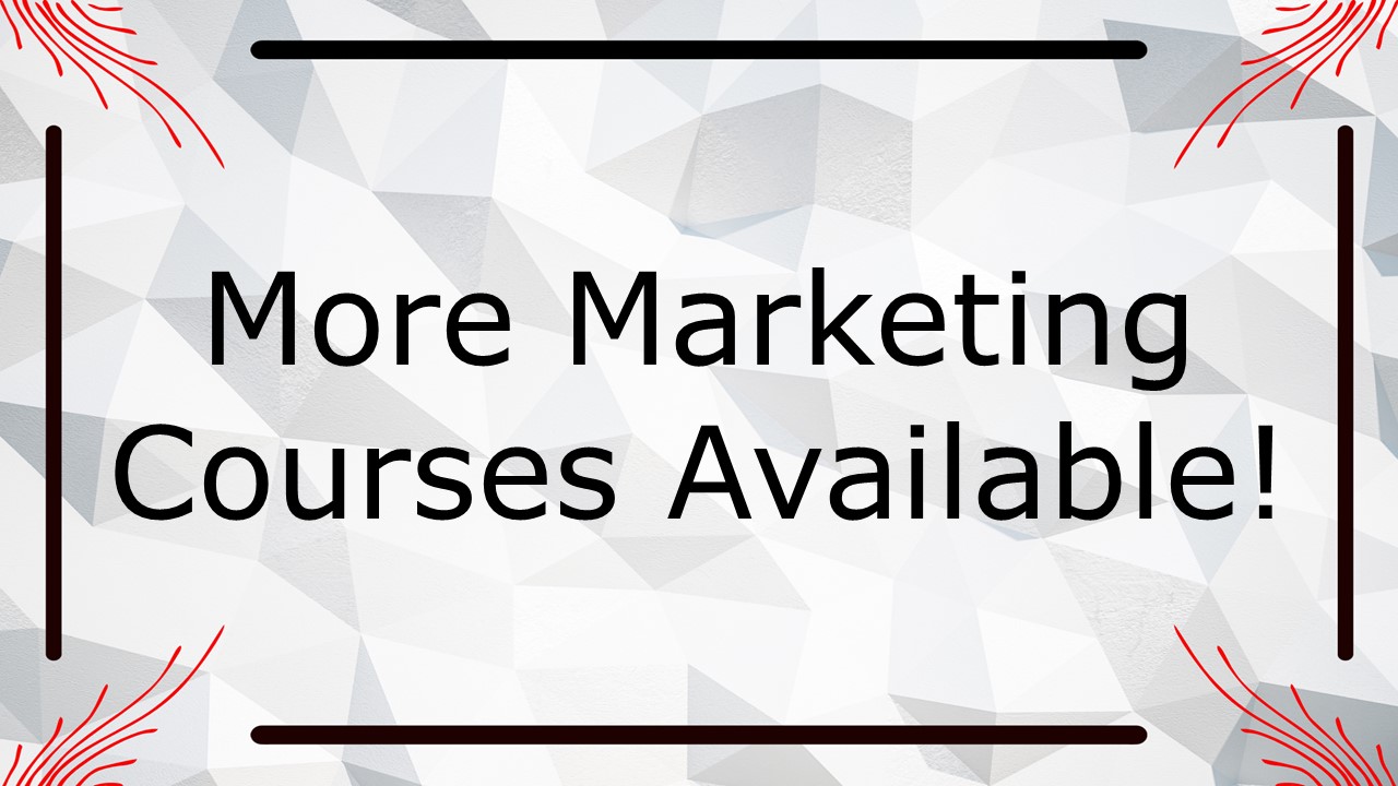 Marketing Course Update!