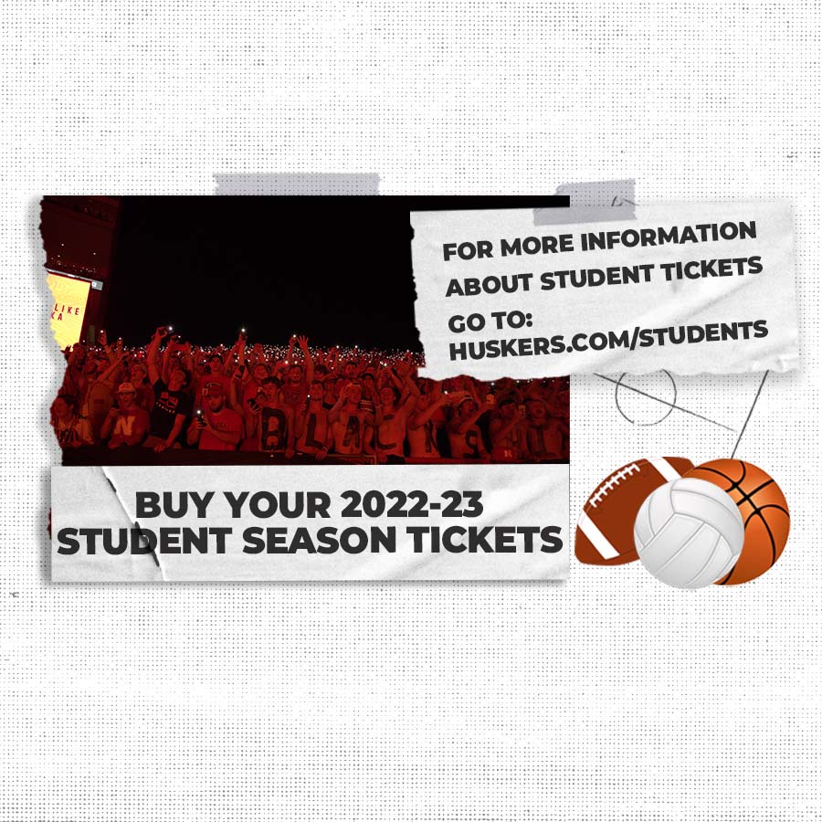 Order your tickets for 202223 Husker football, volleyball, and men's