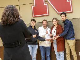 Husker Venture Fund won the New Student Organization Award at the Student Impact Awards on April 14, 2022. [Mike Jackson | Student Affairs]