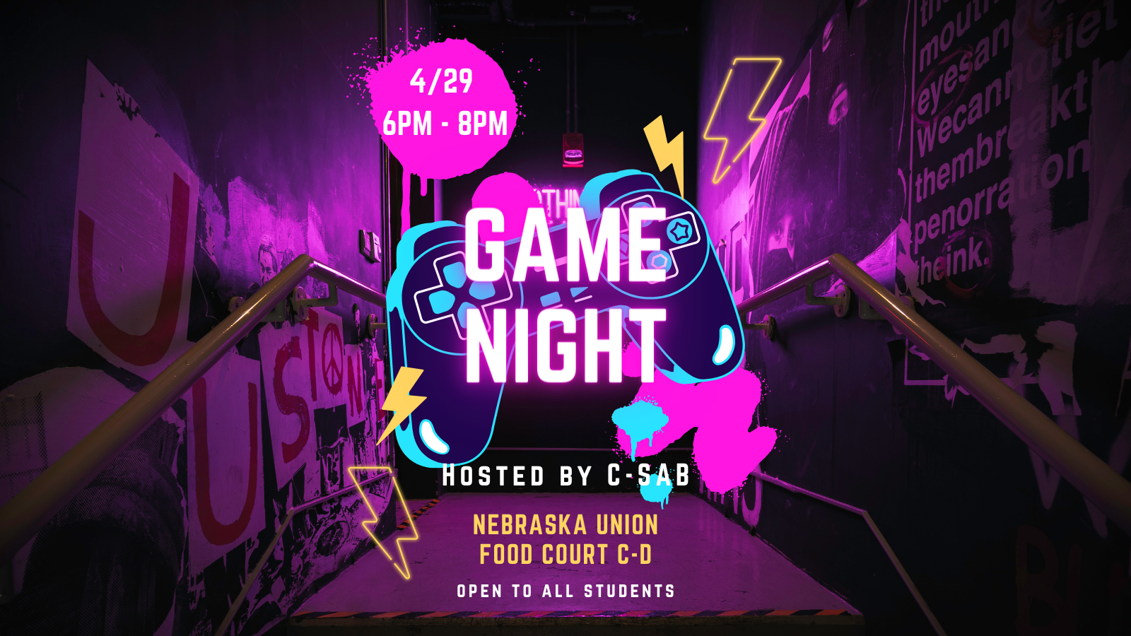 cSAB Game Night Poster