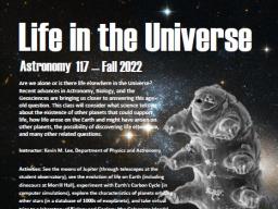 ASTR 117: Life in the Universe (ACE 4)