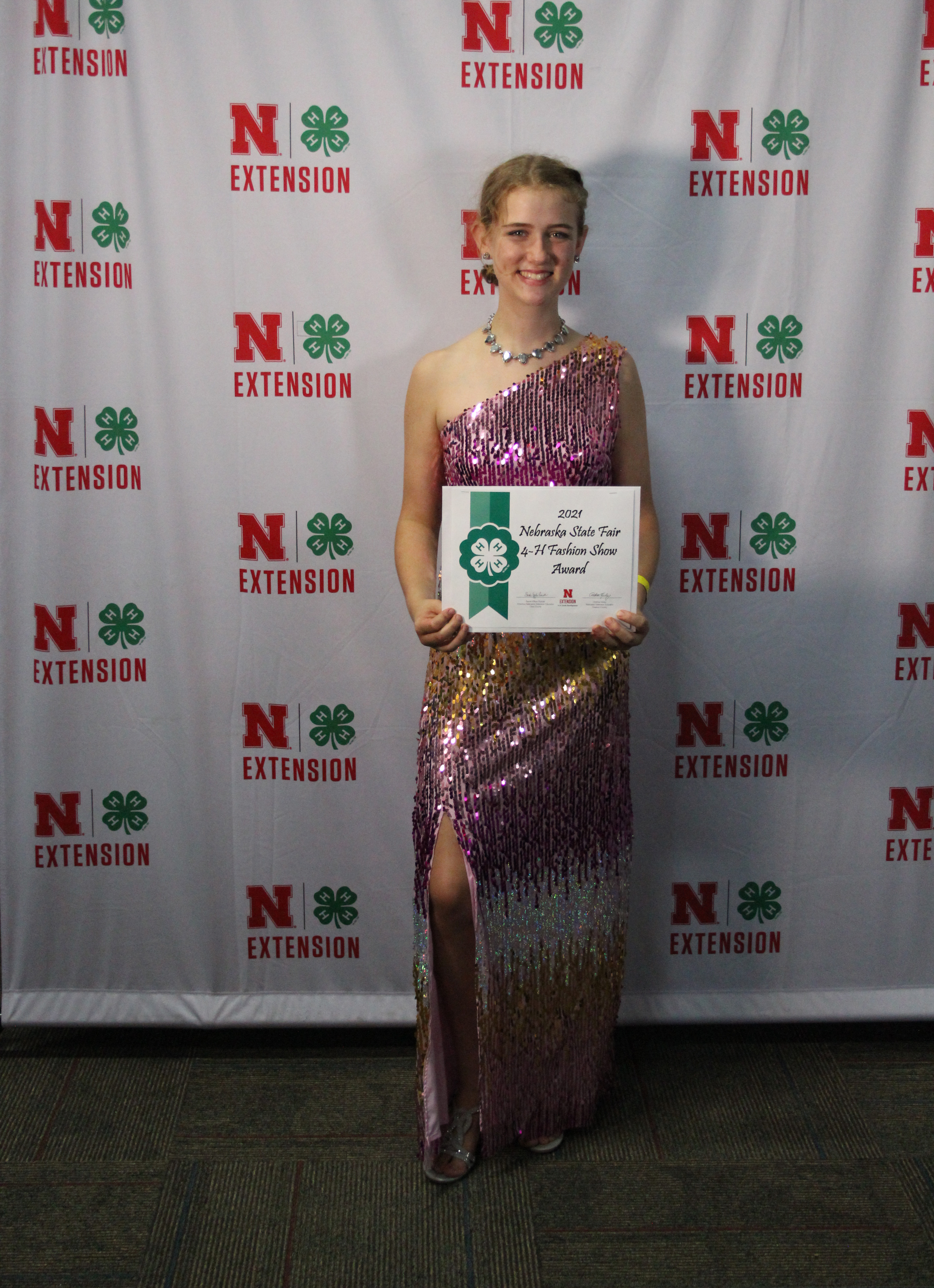 This dress modeled at the Nebraska State Fair was part of Omaha Fashion Week's Student Designer event.
