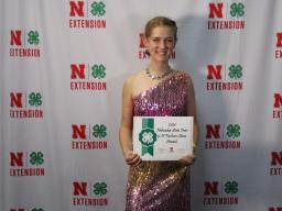 This dress modeled at the Nebraska State Fair was part of Omaha Fashion Week's Student Designer event.