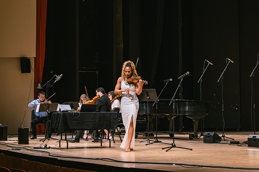 Ezinma performs in Kimball Recital Hall for the 20th anniversary of the Meadowlark Music Festival on April 2. Photo courtesy of the Glenn Korff School of Music.