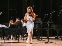 Ezinma performs in Kimball Recital Hall for the 20th anniversary of the Meadowlark Music Festival on April 2. Photo courtesy of the Glenn Korff School of Music.