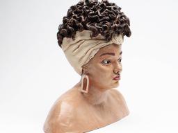 Rayetta Benson, “Reflection,” ceramic sculpture, 18” x 18” x 9”, 2022.