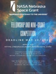NASA Nebraska Space Grant Fellowship & Mini-Grants Proposals Due May 20