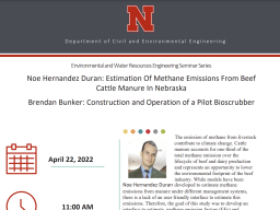Environmental and Water Resources Engineering Seminar Series: April 22, 2022 