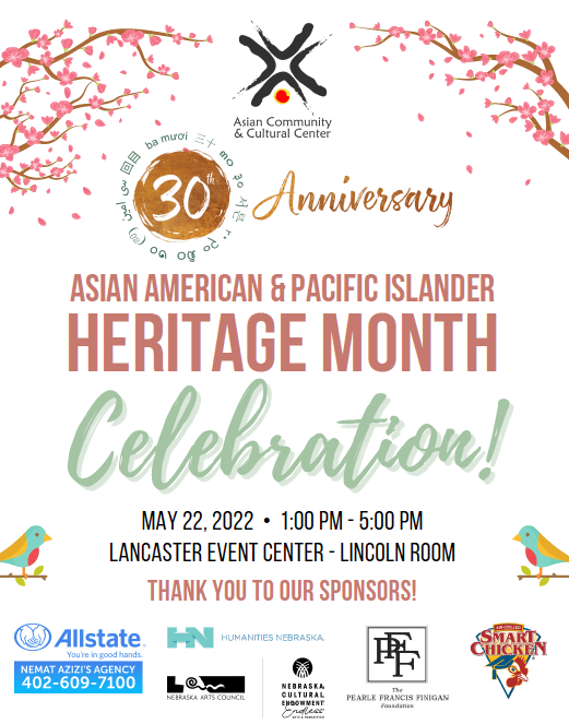 The Asian Culture Community Center is Celebrating its 30th Anniversary and is looking for five volunteers for its 30th-anniversary celebration on May 22 from 1 to 5 p.m. 