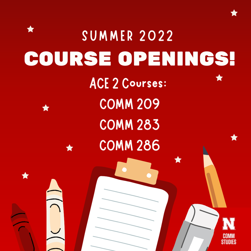 COMM Summer Courses Announce University of NebraskaLincoln