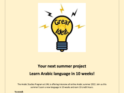 Learn Arabic this Summer!