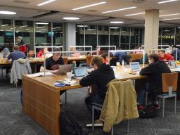 The Adele Hall Learning Commons opens 24-hours from May 1-12 giving students extra hours to study.