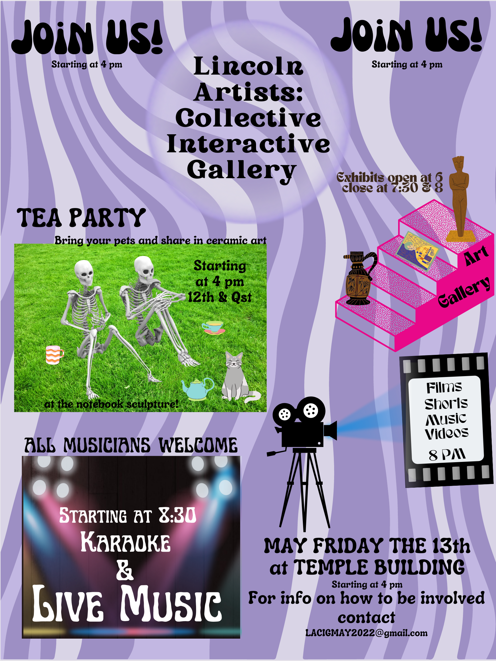 On-campus art gallery, film screening, and concert to be held on May 13th 