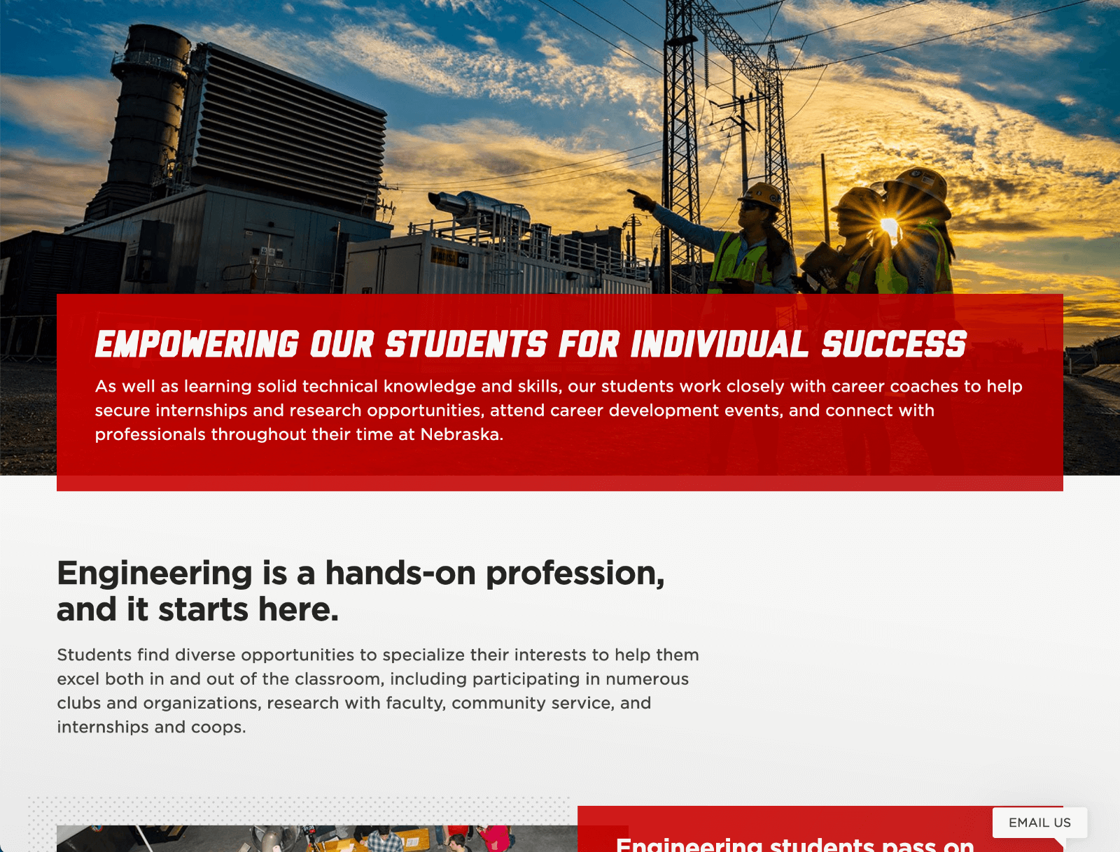 Career Mindset page on Engineering website
