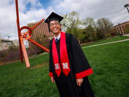 Craig Chandler | University Communication Jun Yi Goh, a double-major in history and global studies from Malaysia, will soon join his mother and two uncles as University of Nebraska–Lincoln alumni.