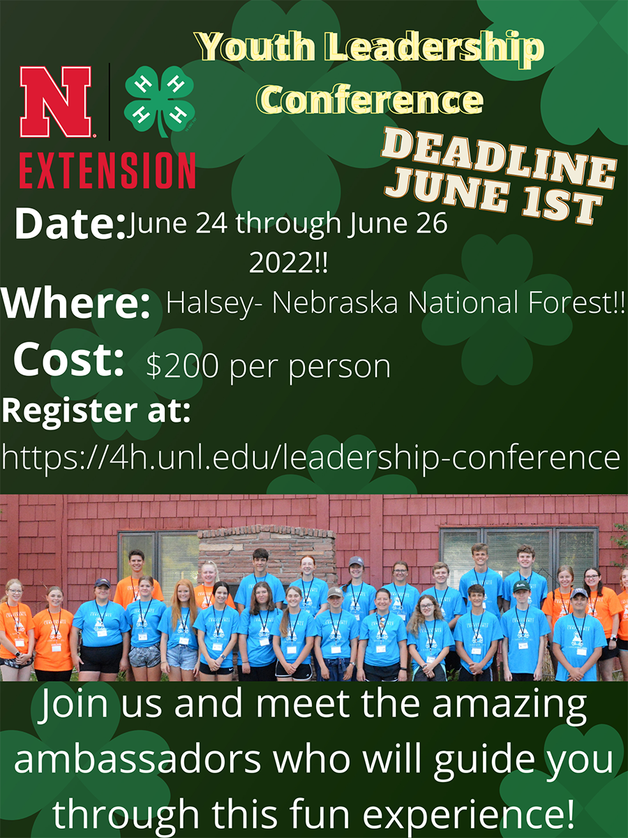 4H Youth Leadership Conference, June 2426; Deadline June 1 Announce