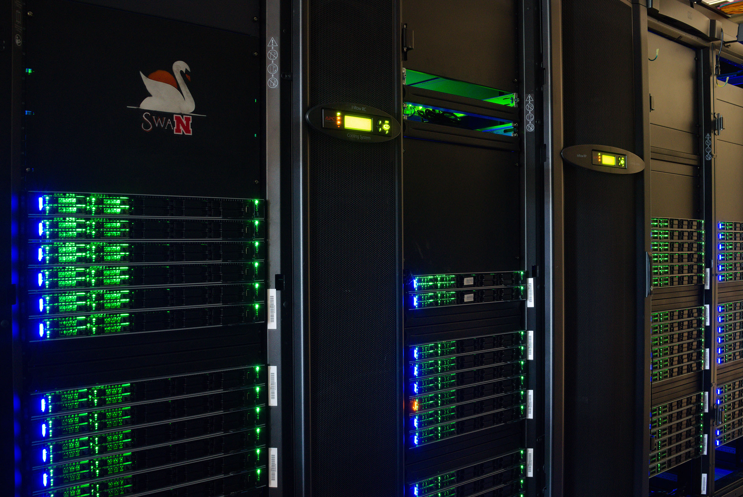 The Swan supercomputer in the Holland Computing Center is available at no cost to researchers, instructors and students. It is named in honor of David Swanson, the founding director of the computing center.