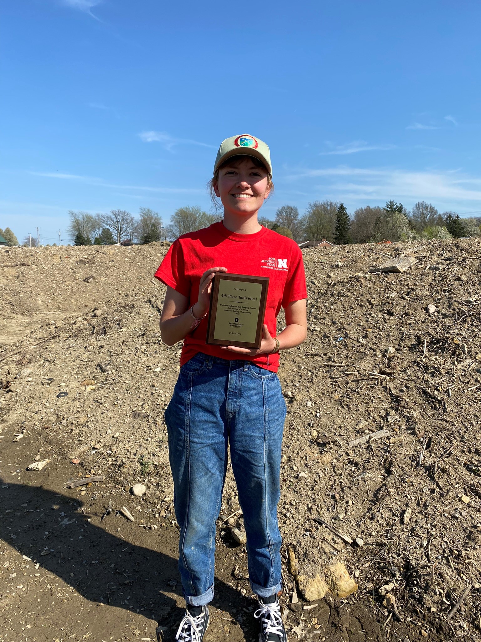 Kennadi Griffis, a third-year environmental science major, with a concentration in soil science and a water science minor finish in 4th place at the 2022 National Soil Judging Contest