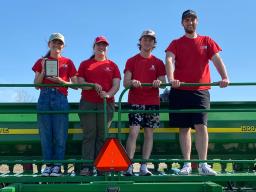 The University of Nebraska–Lincoln Soil Judging Team, including Kennadi Griffis (from left), Charlotte Brockman, Mason Schumacher and Mason Rutgers, poses for a photo after the National Collegiate Soil Judging Contest hosted by The Ohio State University A