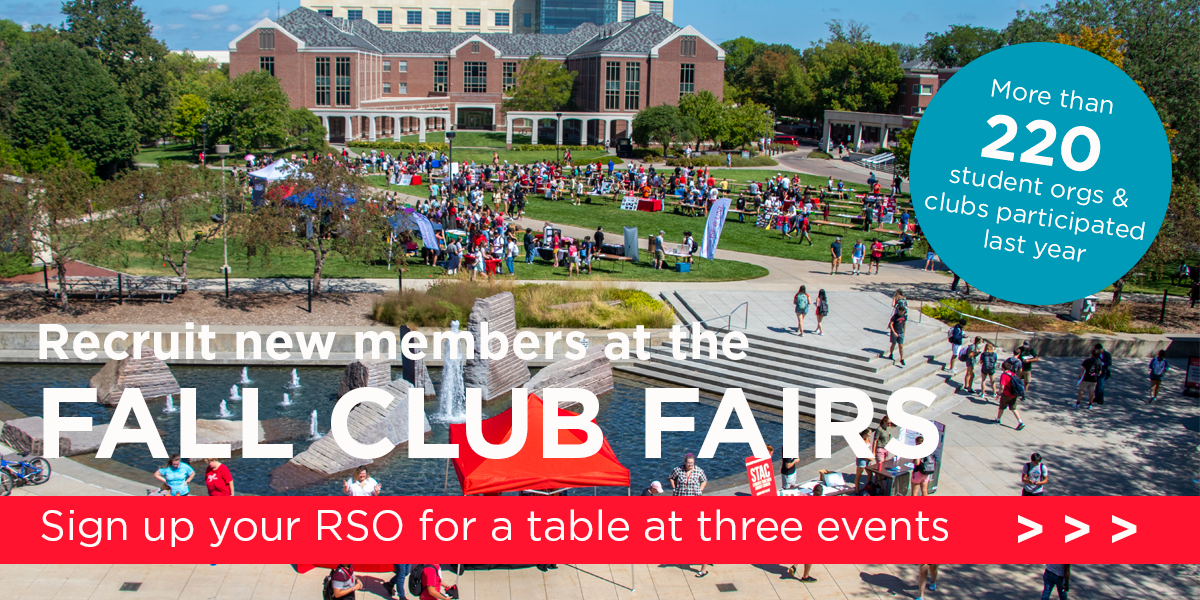 Sign up your RSO for a table at three Club Fair events.