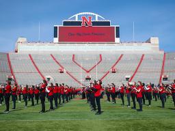 The Cornhusker Marching Band will present an exhibition concert on Aug. 19 in Memorial Stadium. Photo by Craig Chandler, University Communication.