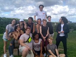 Thirteen theatre performance students in the Johnny Carson School of Theatre and Film studied abroad at Shakespeare’s Globe in London this summer. Left: Globe Theater. Right: Hyde Park. Courtesy photos.