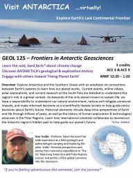 GEOL 125 – Frontiers in Antarctic Geosciences