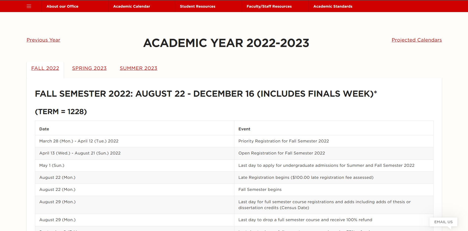 Academic Calendar | Announce | University of Nebraska-Lincoln