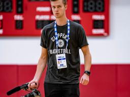 Sam Rice, an emerging media arts senior from Lincoln, had an internship with the Los Angeles Clippers this summer in their digital media department. Courtesy photo.