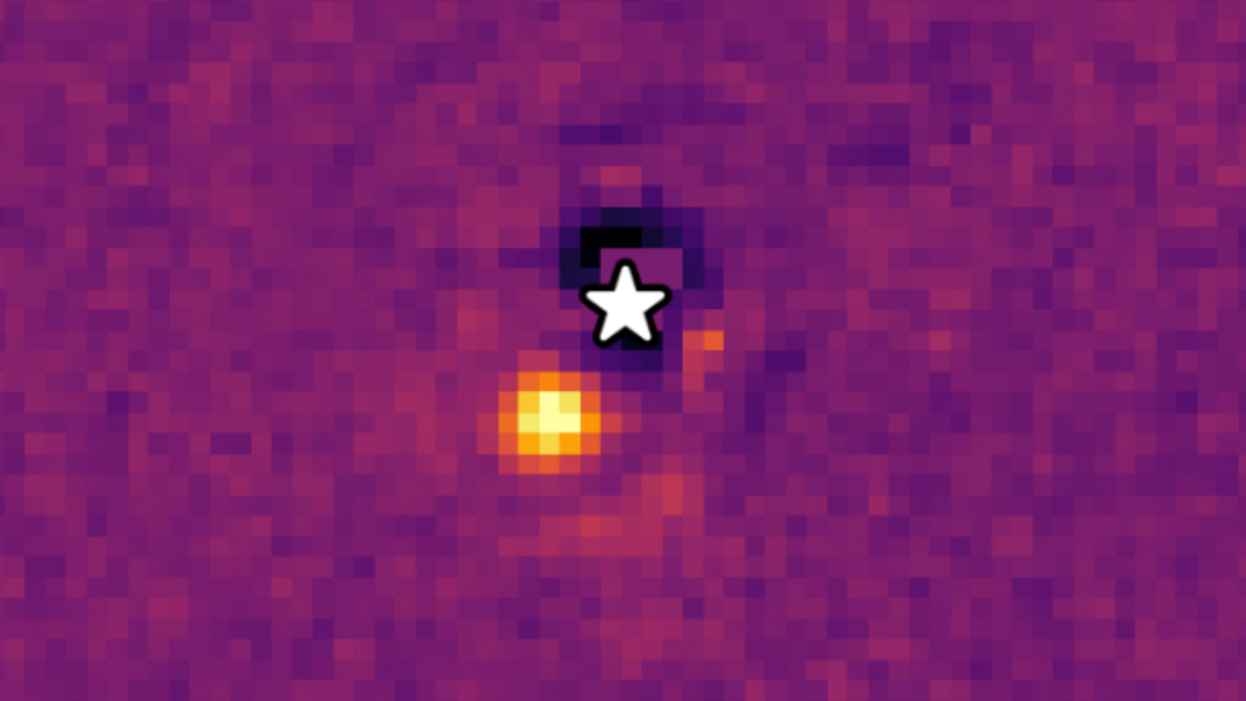 Behold the bright blob of planet HIP 65426 b, located nearly 400 light-years away. The star symbol overlays the location of the masked-out star that the planet orbits. Aarynn Carter (UCSC), the ERS 1386 team