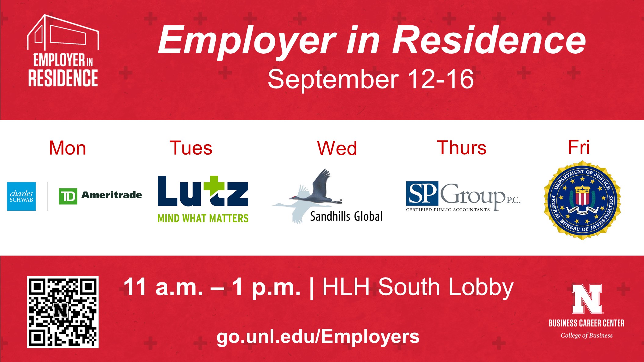 Employer in Residence Schedule | September 12-16