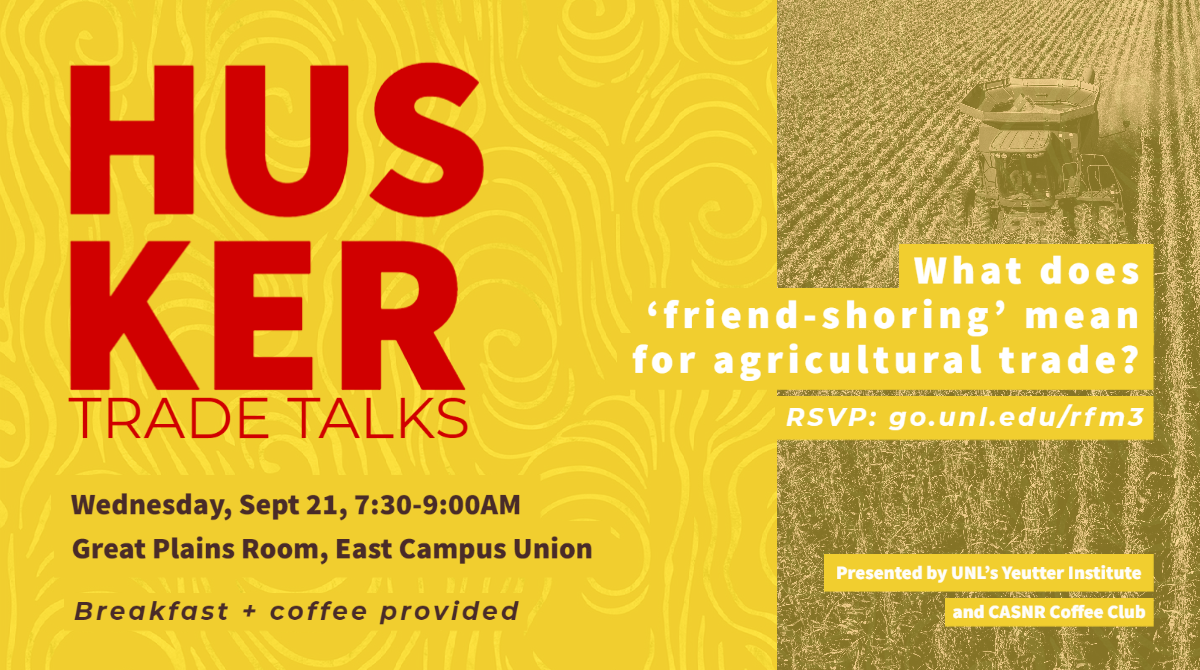 Husker Trade talk will | September 21 at 7:30 a.m. | Great Plains Room | East campus Union