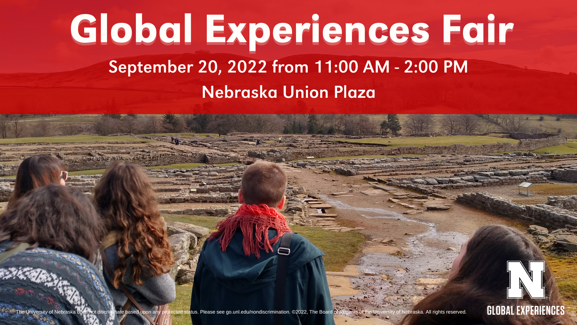 Global Experiences Fair | September 20, 11 a.m. to 2 p.m. | Nebraska Union Plaza