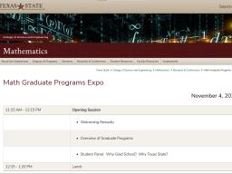 Texas State University Math Graduate Programs Expo