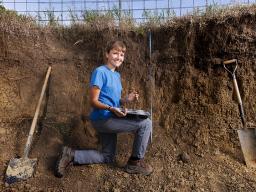 Kennadi Griffis sifts through a soil sample in the soil judging pit on East Campus. Growing up in Lincoln, Kennadi Griffis knew she wanted to pursue a career that would provide ample time outside.  “I didn’t want to have a desk job — that’s the type of pe