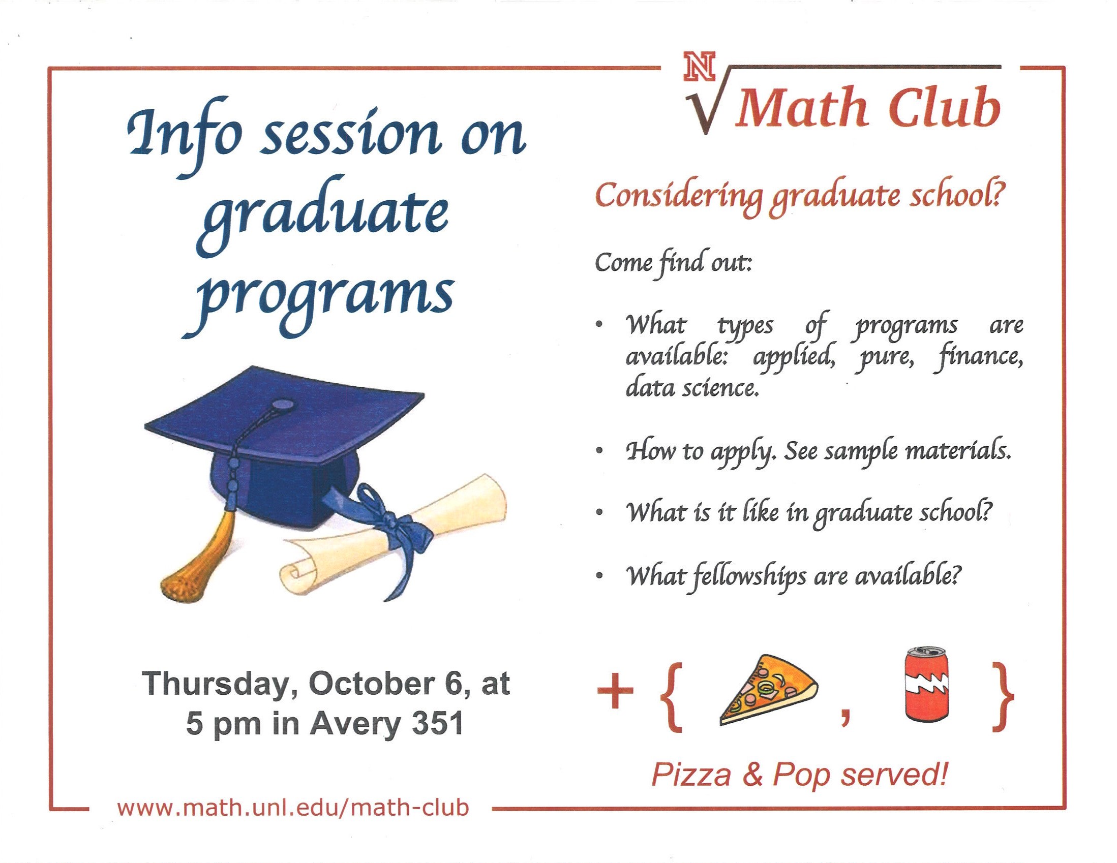 Math Club: Graduate School Information Session