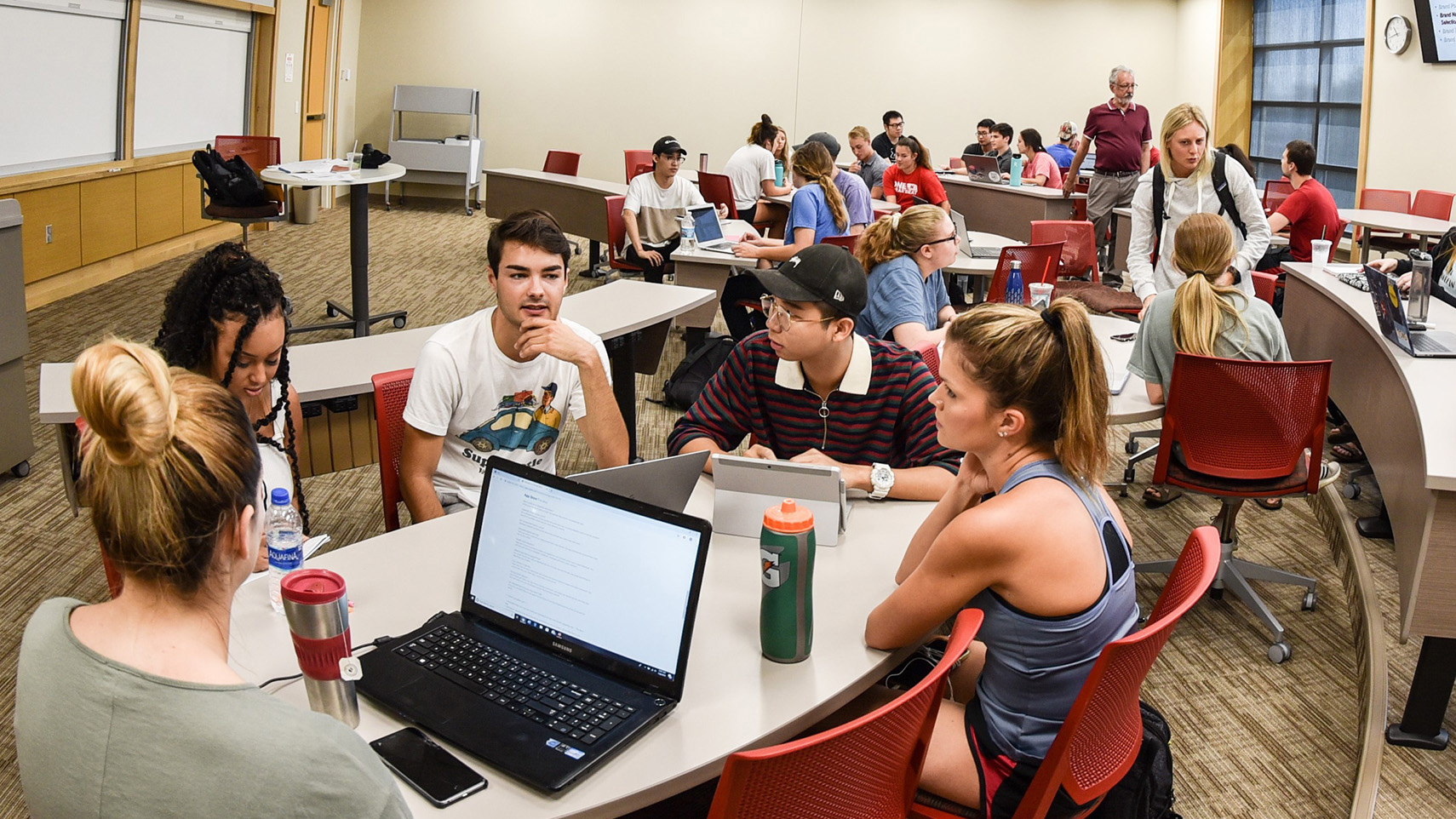 Business Students in Hawks Hall