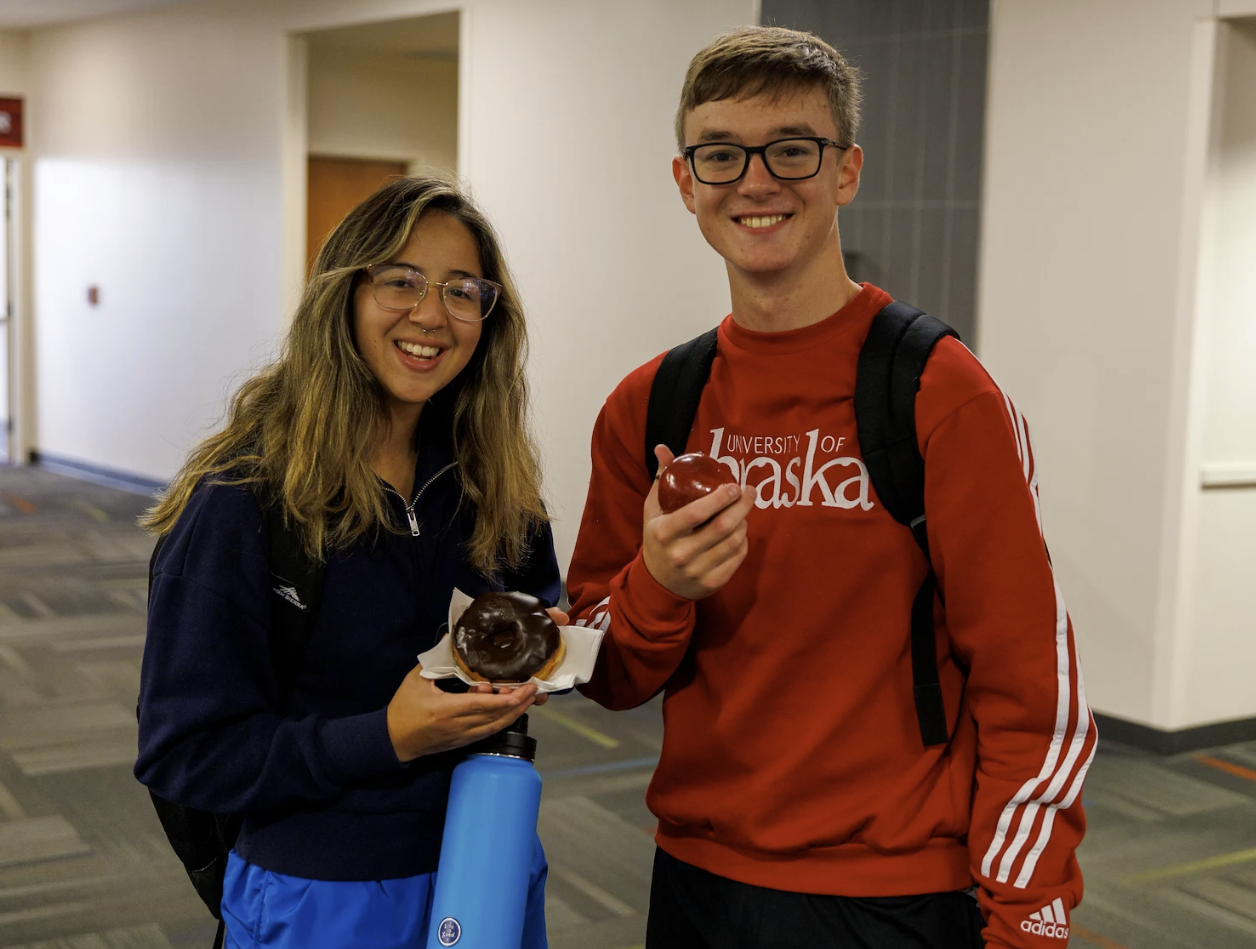 Students enjoyed donuts and fruit in their hall lobby as part of Resident Appreciation Week.