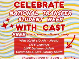 Celebrate 2022 National Transfer Student Week w/ Cast — Free Donuts, Coffee, T-shirts