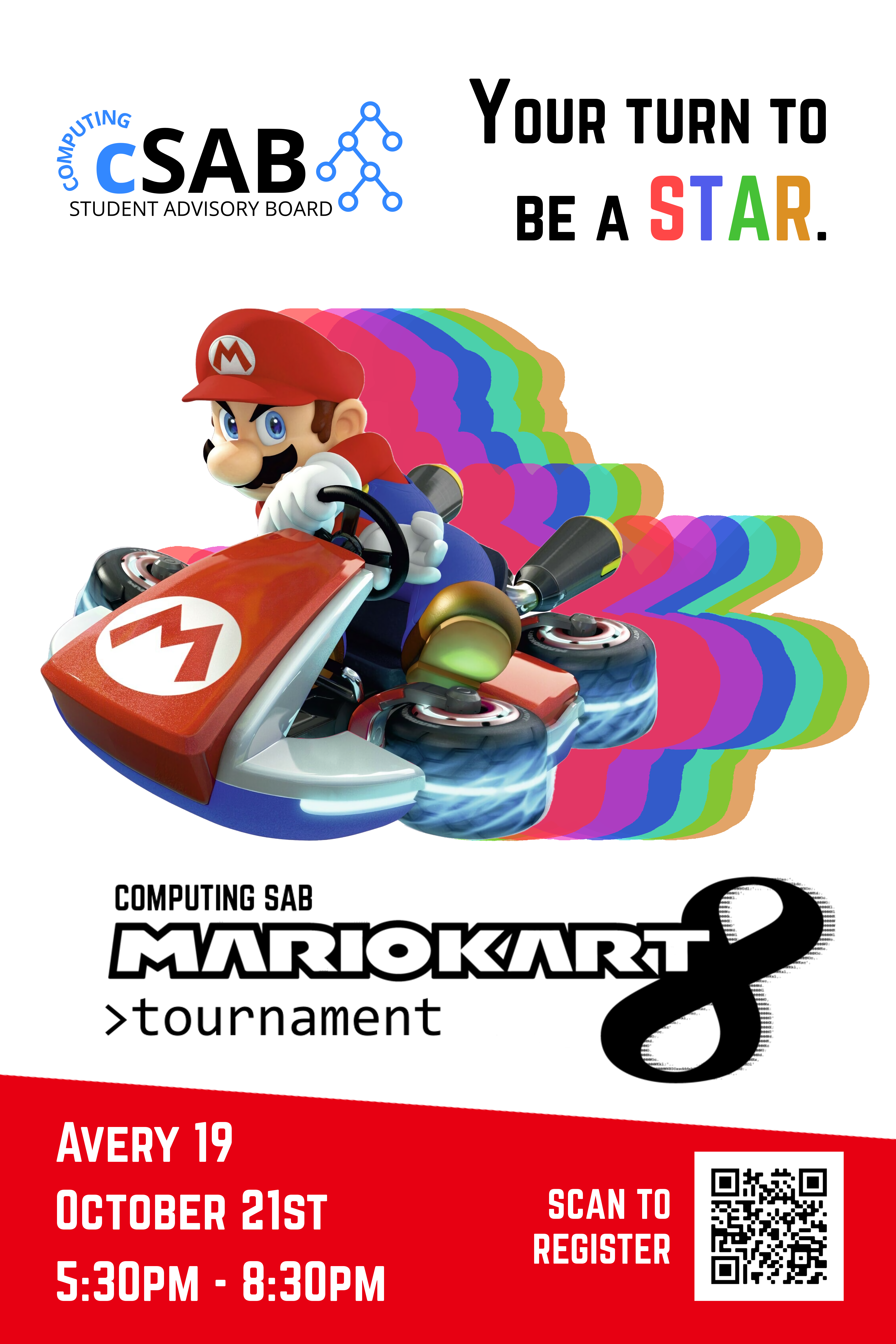 Mariokart Tournament Registration Poster