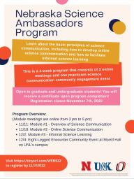 Nebraska Science Ambassadors Program (NESA) Fall 2022