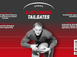 You're invited to join us for an East Campus Tailgate co-hosted by IANR and the Department of Agronomy and Horticulture Oct. 29 in the Great Plains Room, Nebraska East Union