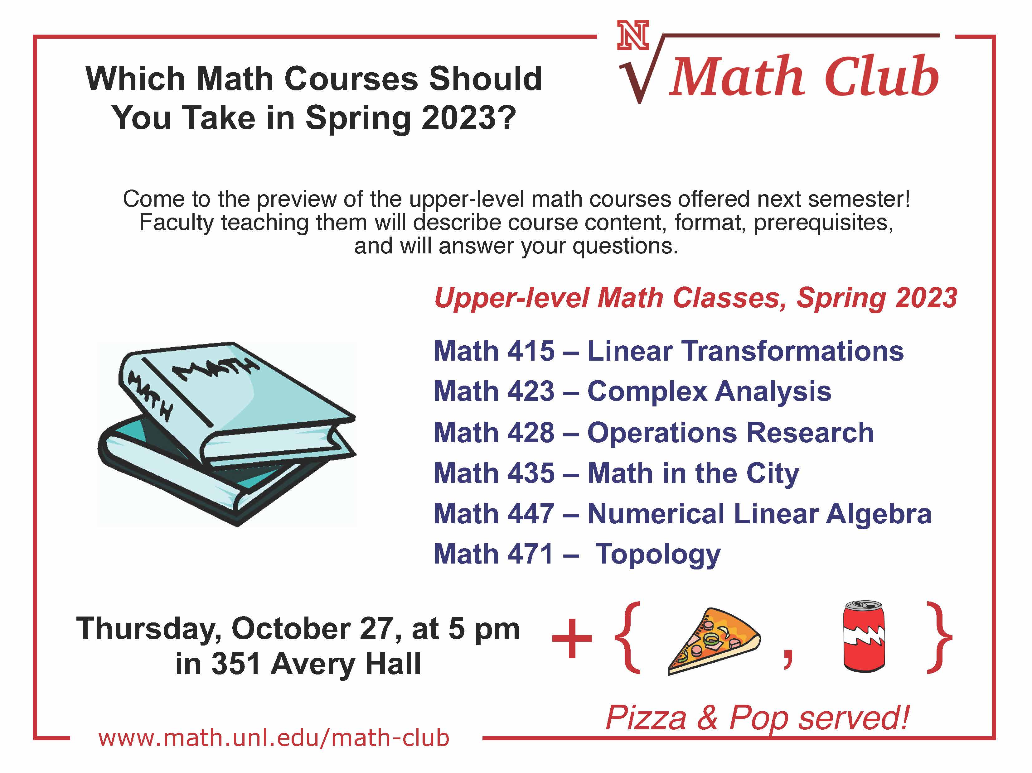 Math Club: Spring 2023 Course Preview Event