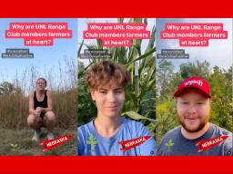 Range Management Club members explain why ‘We’re all farmers at heart’ in an Instagram Reel produced by the club for Beck’s/U.S. Farm Report Social Media contest at Nebraska in September.