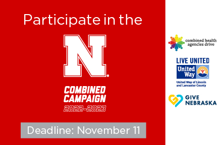 The annual United Way/Combined Health Agencies Drive of Nebraska campaign opened Oct. 24 and continues through Nov. 11. The drive benefits more than 145 local agencies that assist members of the community.