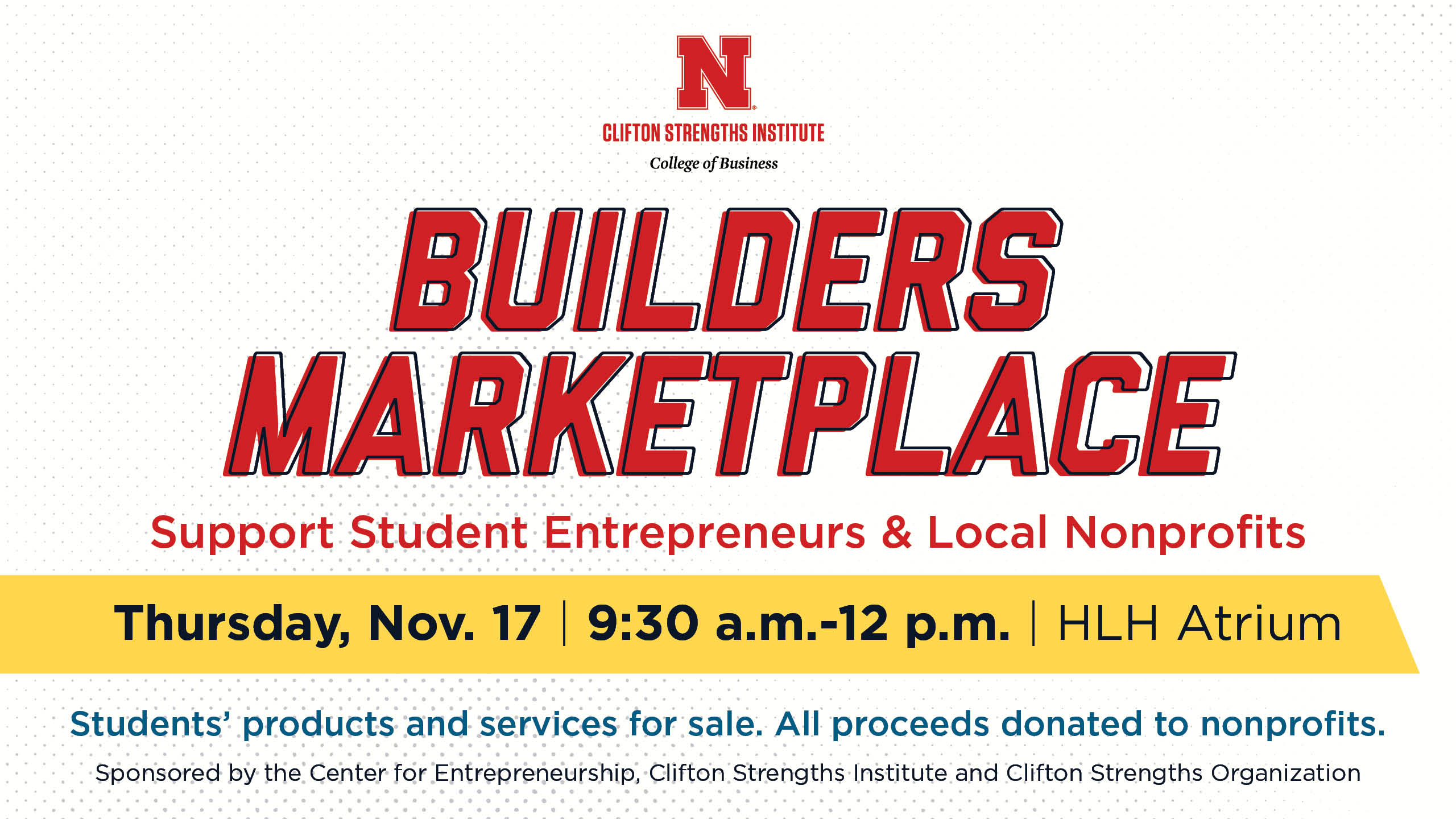 Builders Marketplace | Thursday Nov. 17, 9.30am-12.00pm | Henrickson Family Atrium