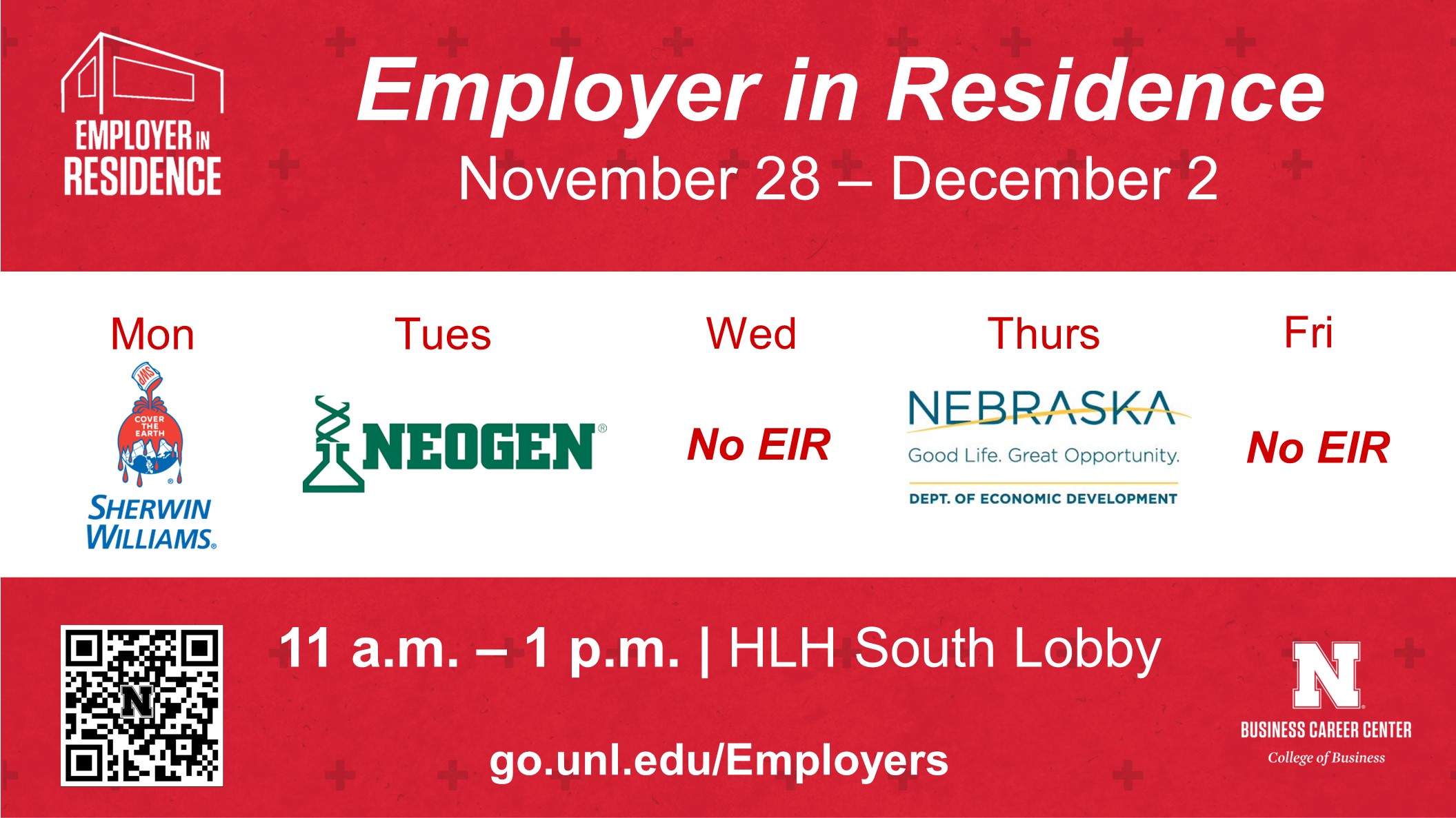 Employer in Residence | November 28 - December 2