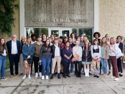 Students and faculty from the Johnny Carson Center for Emerging Media Arts had the opportunity to tour Disney Imagineering with Mikhael Tara Garver as part of their trip to Los Angeles to attend the Infinity Festival-Hollywood earlier this month. Courtesy