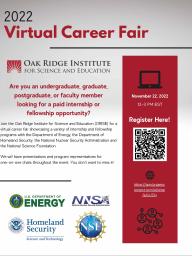 Register for the Experience ORISE Virtual Career Fair – Nov. 22, 11-2 pm CT