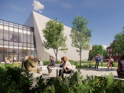 A rendering of the new Westbrook Music Building. The project is scheduled to be completed in spring 2025. [Sinclair Hille Architects and BNIM]